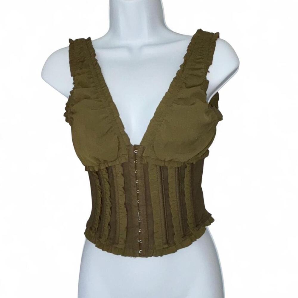 Pacsun Moss Green Corset Top, Size XS